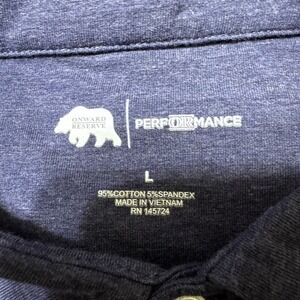Onward Reserve Performance Polo Shirt L Navy Blue Solid Stretch Golf Cotton Mens
